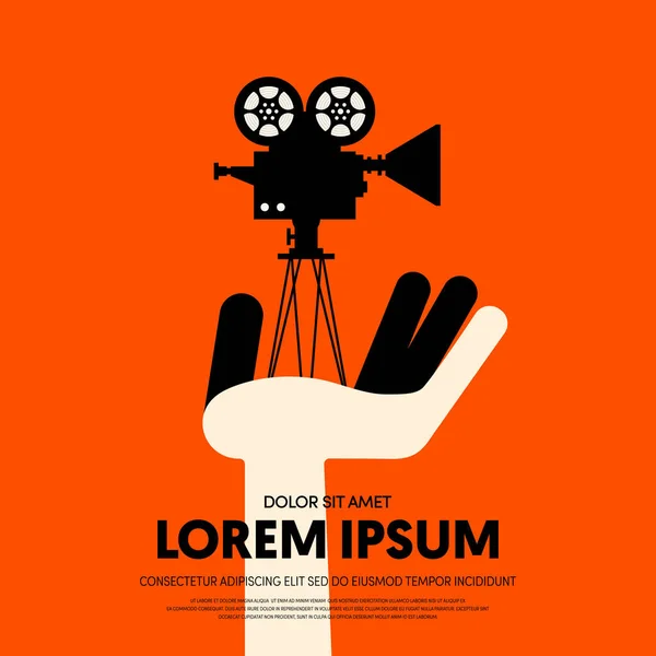 Film Film Modern Retro Vintage Poster Arka Plan Tasarım Öğesi — Stok Vektör