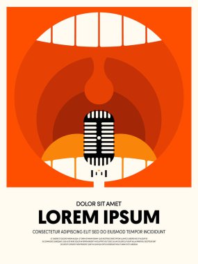 Müzik modern retro vintage soyut afiş arka plan. Tasarım öğesi şablonu kullanılan zemin, broşür, kitapçık, yayın, vektör çizim için