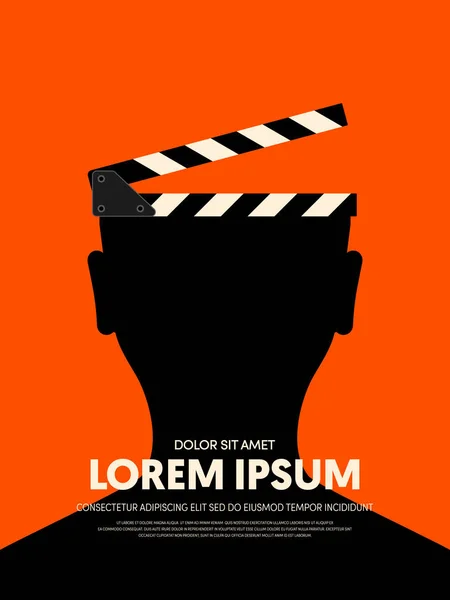 Film ve film modern retro VINTAGE poster arka plan. Tasarım öğesi şablonu kullanılan zemin, broşür, kitapçık, yayın, vektör çizim için