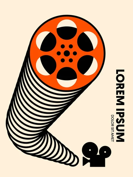 Kino Film Modern Retro Vintage Plakat Tło Szablon Elementu Projektu — Wektor stockowy