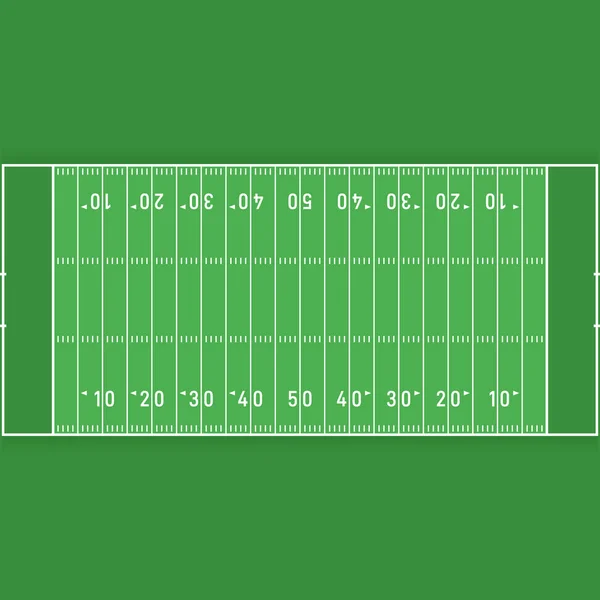 American Football Feld von oben gesehen flaches Design — Stockvektor