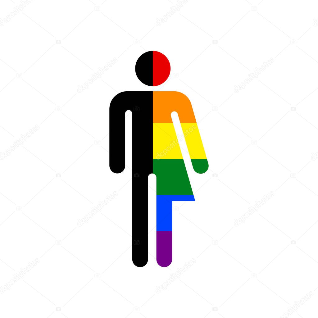 LGBT community and transgender symbol icon, vector illustration