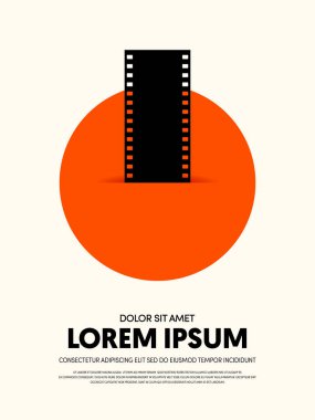Film ve film modern retro VINTAGE poster arka plan. Tasarım öğesi şablonu kullanılan zemin, broşür, kitapçık, yayın, vektör çizim için