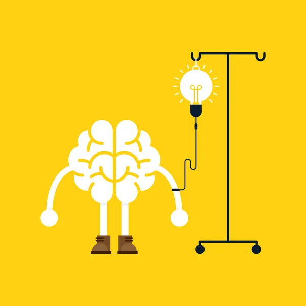 Llenar Cerebro Con Concepto Idea Creativa Diseño Plano Ilustración Vectorial — Vector de stock