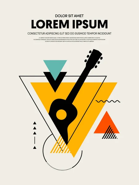 Müzik Festivali afiş tasarım şablonu modern vintage retro tarzı. Arka plan, zemin, afiş, broşür, kitapçık, yayın, vektör çizim için kullanılabilir