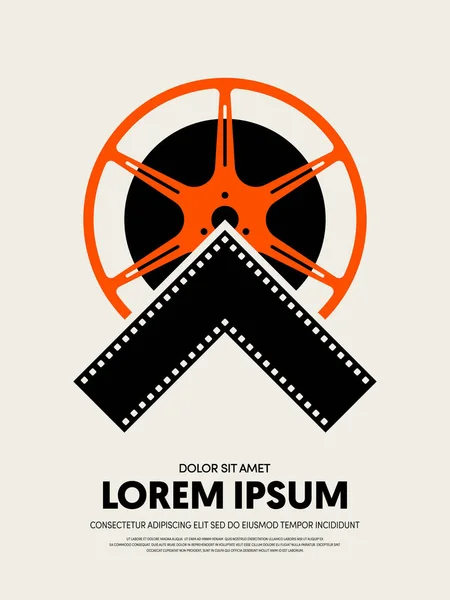 Film Film Fesztivál Poszter Sablon Design Modern Retro Vintage Stílusú — Stock Vector