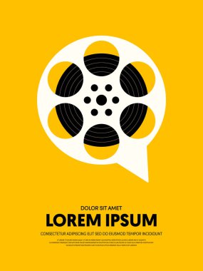 Film ve film festivali afiş şablon tasarım modern retro vintage tarzı