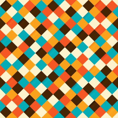 Geometrik şekil modern retro vintage soyut Dikişsiz desen arka plan. Tasarım öğesi kullanılan zemin, wallpapaer, yayın, vektör çizim için