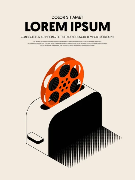Modèle Affiche Festival Film Film Design Style Vintage Rétro Moderne — Image vectorielle