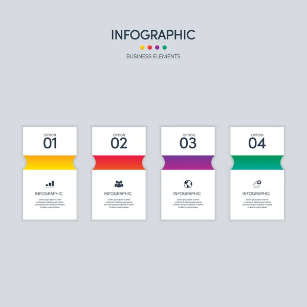 Infographic Element Ontwerpsjabloon Voor Bedrijfspresentatie Verslag Met Opties Vectorillustratie — Stockvector