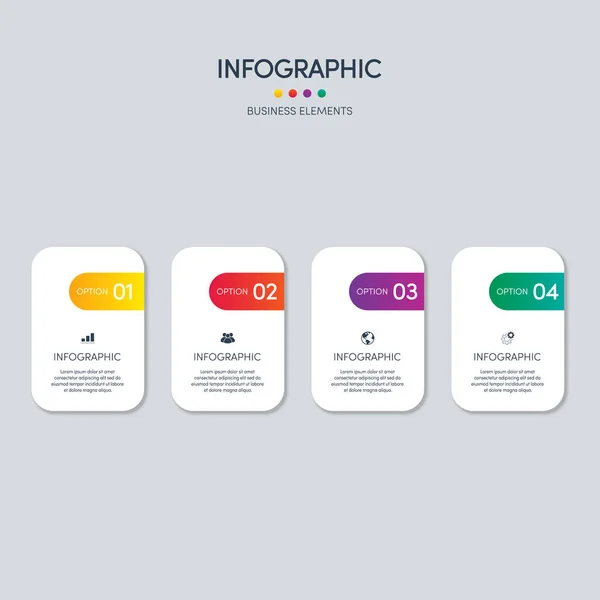 Infografische Design Element Vorlage Für Geschäftspräsentation Und Bericht Mit Optionen — Stockvektor