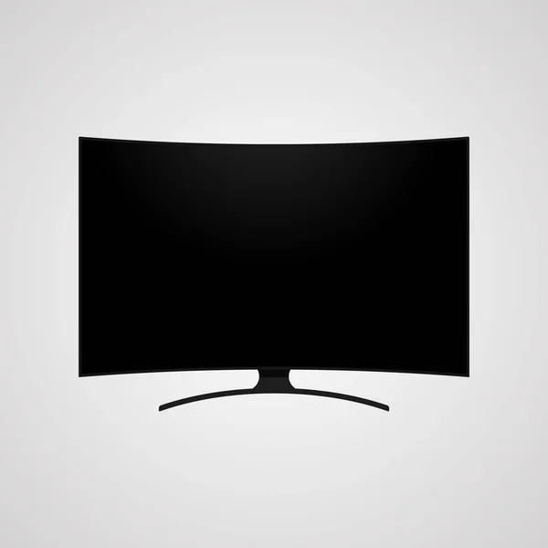 Televisión Inteligente Pantalla Curvada Alta Definición Ilustración Vectorial — Vector de stock