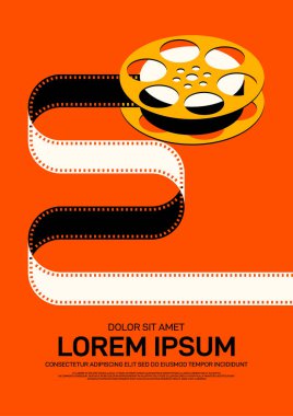 Film ve film poster tasarım şablon arka plan modern vintage retro tarzı