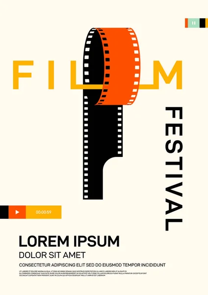 Film ve film poster tasarım şablon arka plan modern vintage retro tarzı. Zemin, afiş, broşür, broşür, el ilanı, reklam, yayın, vektör çizim için kullanılabilir