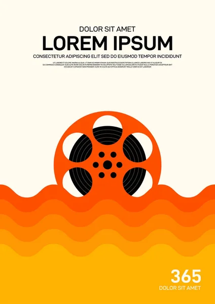 Film Und Filmplakat Design Vorlage Hintergrund Modernen Vintage Retro Stil — Stockvektor