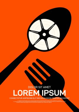 Film ve film poster tasarım şablon arka plan modern vintage retro tarzı. Zemin, afiş, broşür, broşür, el ilanı, reklam, yayın, vektör çizim için kullanılabilir