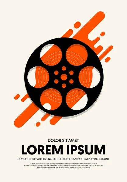Ταινία και την ταινία αφίσα σχεδιασμό πρότυπο σύγχρονης vintage ρετρό στυλ φόντου — Διανυσματικό Αρχείο