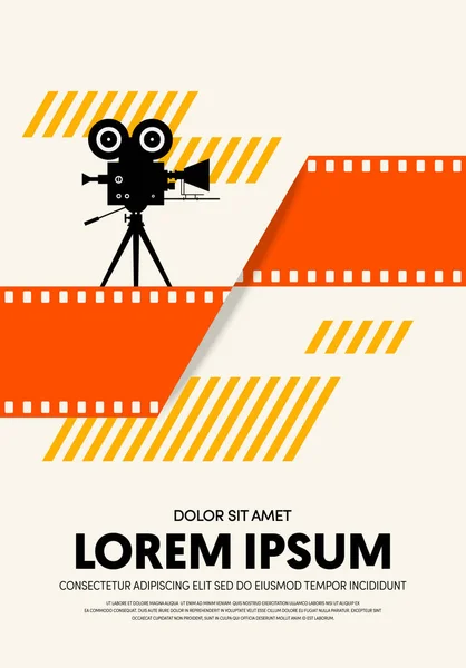 Film ve film poster tasarım şablon arka plan modern vintage retro tarzı. Zemin, afiş, broşür, broşür, el ilanı, reklam, yayın, vektör çizim için kullanılabilir