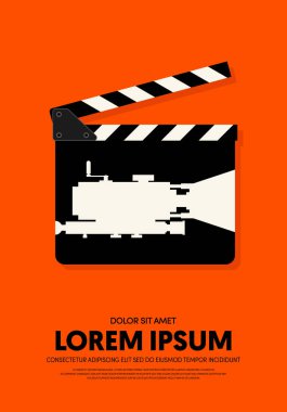 Film ve film poster tasarım şablon arka plan modern vintage retro tarzı. Zemin, afiş, broşür, broşür, el ilanı, reklam, yayın, vektör çizim için kullanılabilir