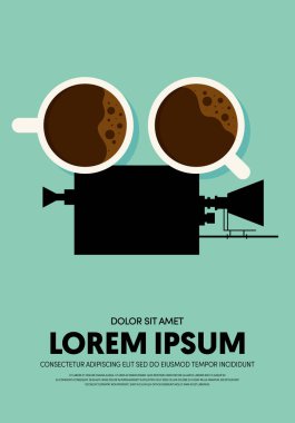 Film ve film poster tasarım şablon arka plan modern vintage retro tarzı. Zemin, afiş, broşür, broşür, el ilanı, reklam, yayın, vektör çizim için kullanılabilir