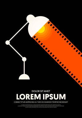 Film ve film poster tasarım şablon arka plan modern vintage retro tarzı