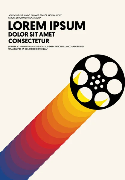 Affiche de film et film style rétro vintage moderne — Image vectorielle