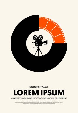Film ve film posteri modern vintage retro tarzı