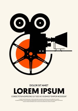 Film ve film posteri modern vintage retro tarzı