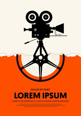 Film ve film posteri modern vintage retro tarzı
