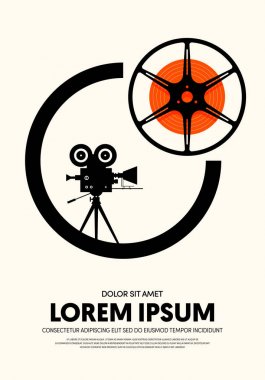Film ve film posteri modern vintage retro tarzı