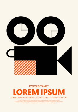Film ve film posteri modern vintage retro tarzı