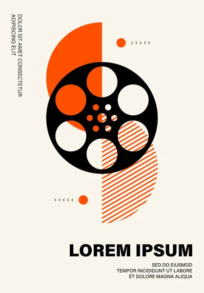 Ταινία και την ταινία αφίσα σύγχρονο ρετρό στυλ vintage — Διανυσματικό Αρχείο