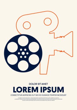 Film ve film posteri modern vintage retro tarzı