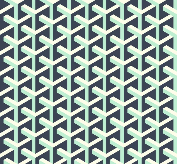 抽象的なインターレースヴィンテージレトロな幾何学的アイソメシームレスパターン — ストックベクタ