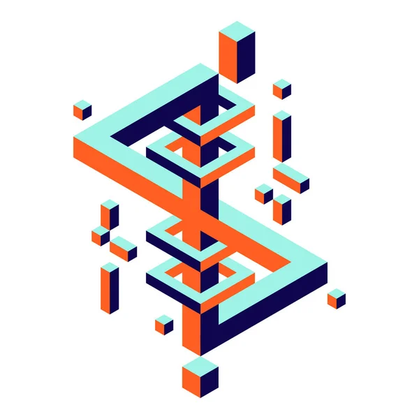 Abstracte geometrische isometrische vorm lay-out ontwerp sjabloon achtergrond — Stockvector