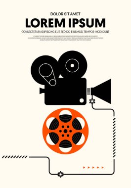 Film ve film posteri modern vintage retro tarzı