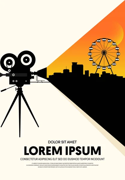 Film ve film posteri modern vintage retro tarzı