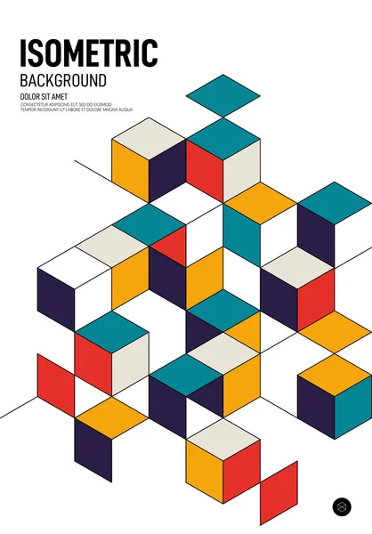 Abstract isometrische geometrische vorm layout poster ontwerp template achtergrond — Stockvector