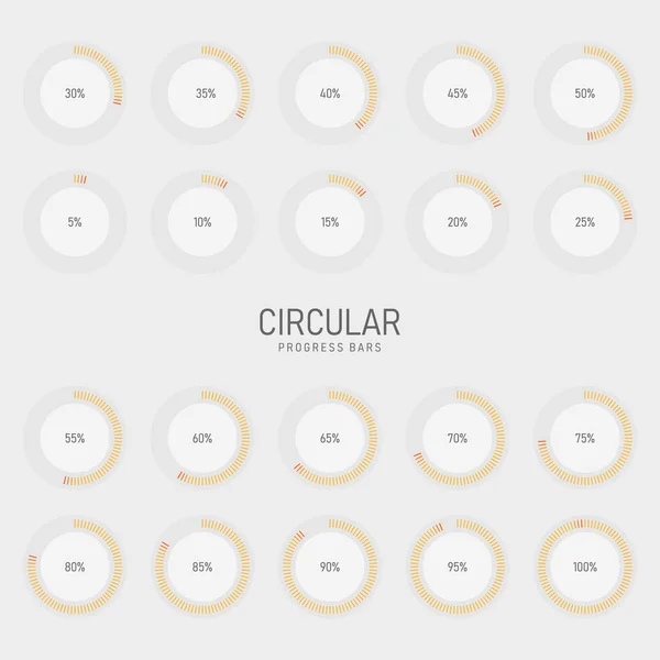 Recolha da barra de carregamento de progresso futurista circular e percentagem de amortecimento — Vetor de Stock