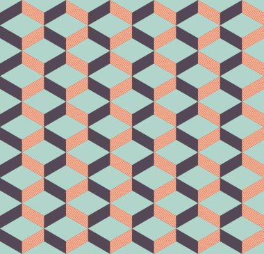 Soyut geometrik izometrik dikişsiz desen arka planı
