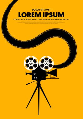 Film ve film posteri modern vintage retro tarzı