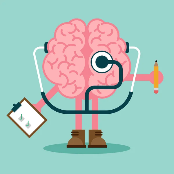 Concepto de salud mental y enfermedad mental diseño plano — Vector de stock