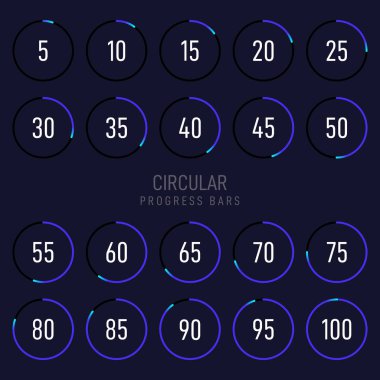 Modern fütüristik dairesel ilerleme yükleme çubuğunun toplanması