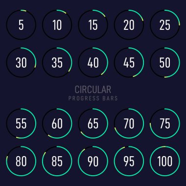 Modern fütüristik dairesel ilerleme yükleme çubuğunun toplanması