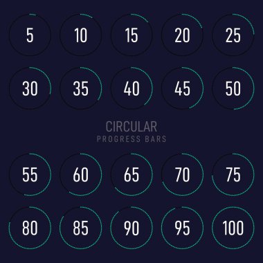 Modern fütüristik dairesel ilerleme yükleme çubuğunun toplanması