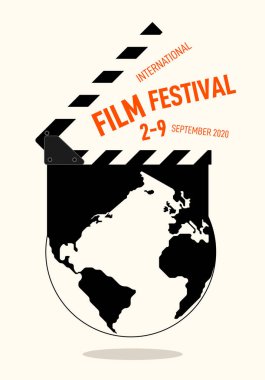 Film ve film festivali afiş modern vintage retro tarzı