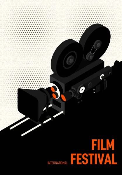 Film i Film Festiwal plakat nowoczesny Vintage styl retro — Wektor stockowy