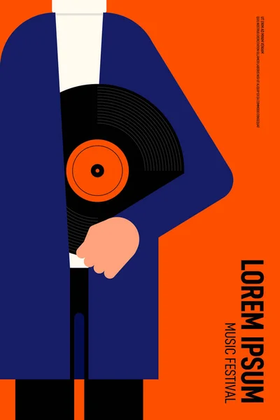 Musik Festival Poster moderner Vintage Retro-Stil — Stockvektor