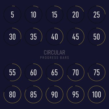 Modern fütüristik dairesel ilerleme yükleme çubuğunun toplanması