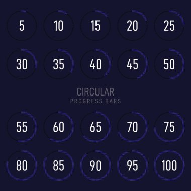 Modern fütüristik dairesel ilerleme yükleme çubuğunun toplanması